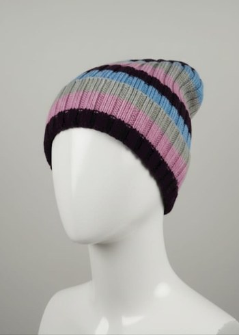 Renkli Örgü Kadın Bere - Görsel 2