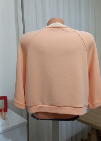 Kadın Turuncu Kısa Kollu Sweatshirt - Görsel 5