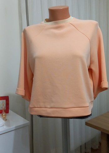 Kadın Turuncu Kısa Kollu Sweatshirt - Görsel 2