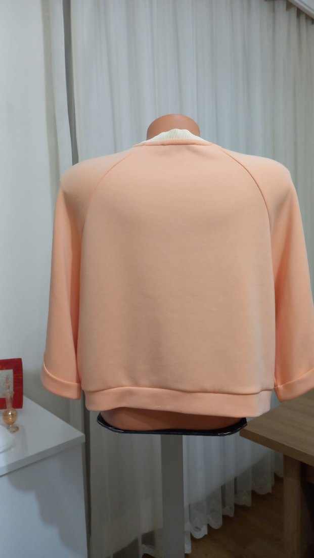 Kadın Turuncu Kısa Kollu Sweatshirt - Görsel 5