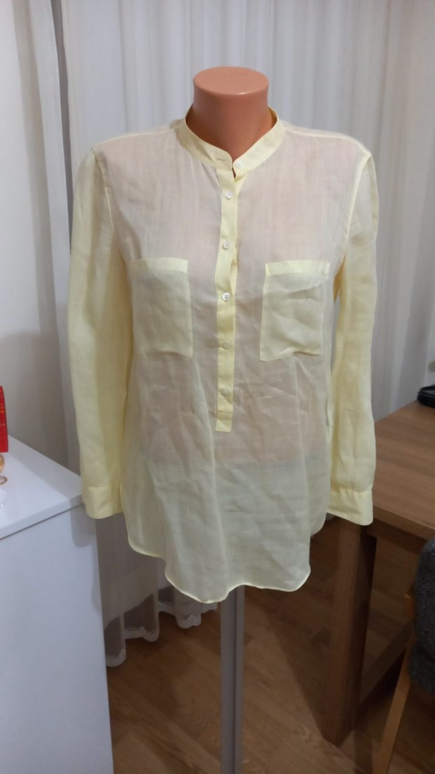 Bej Kadın Keten Gömlek - Görsel 2