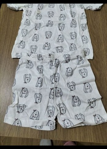 Diğer Beyaz Gri Baskılı Çocuk Pijama Takımı