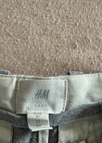 H&M Gri Keten Erkek Midi Şort 31 beden - Görsel 4