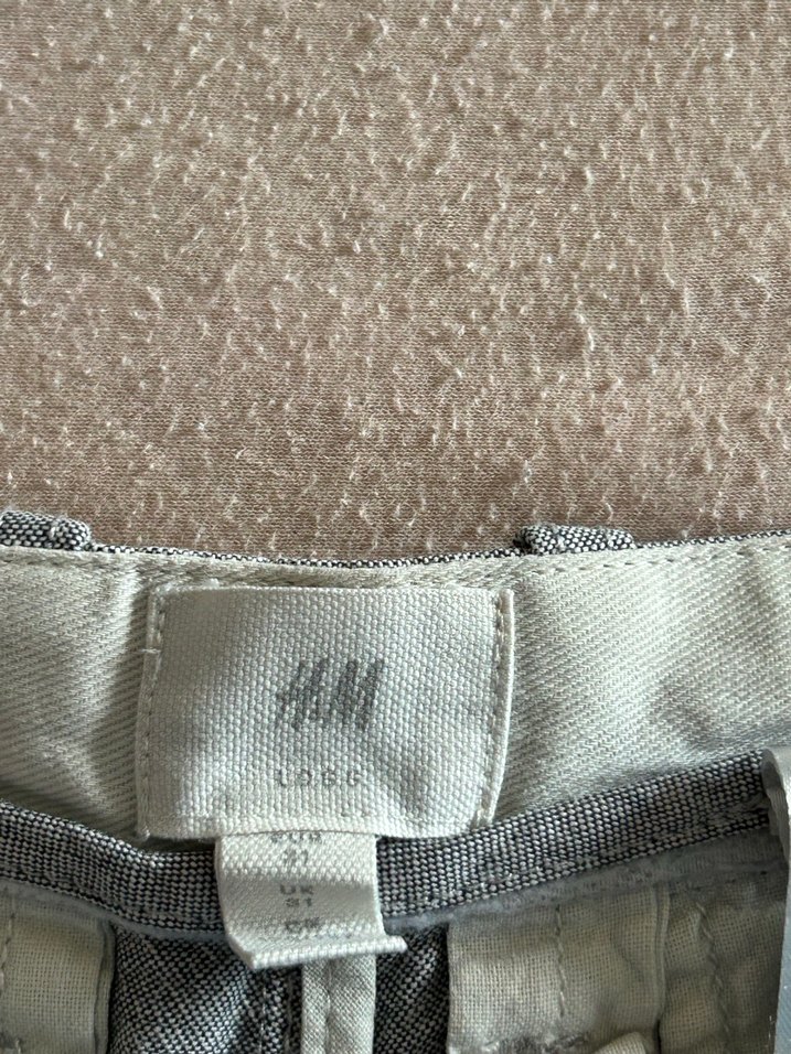 H&M Gri Keten Erkek Midi Şort 31 beden - Görsel 4