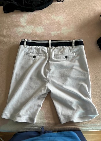 Zara Pamuklu Beyaz Belden Bağlamalı Erkek Şort 30 beden - Görsel 3