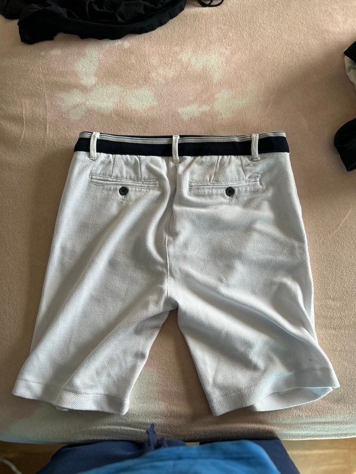 Zara Pamuklu Beyaz Belden Bağlamalı Erkek Şort 30 beden - Görsel 3