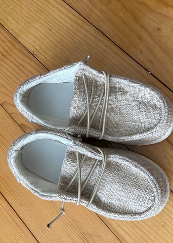 Bej Keten Erkek Çocuk Loafer Ayakkabı - Görsel 3