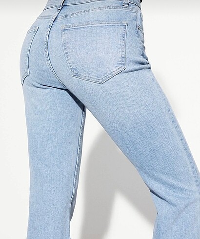 Bershka Yeni Sezon Mavi İspanyol Paça Flare Paça Jean Pantolon