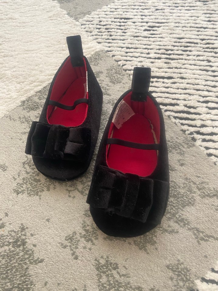 Kız Çocuk Siyah Rugan Babet Ayakkabı - Görsel 2