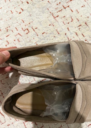 Shoes more Bej Süet Kadın Loafer - Görsel 6