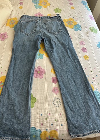 27 Beden Mavi Bol Kesim Kadın Kot Pantolon