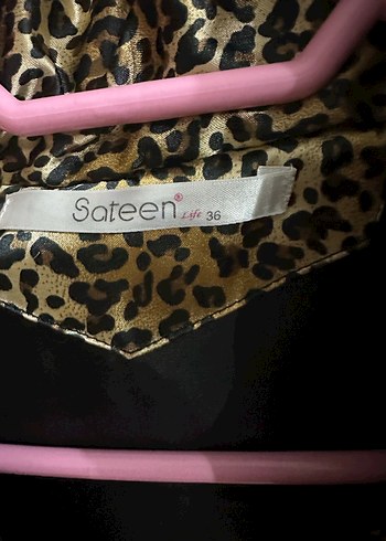 Saaten Leopar Desenli Kadın Yelek