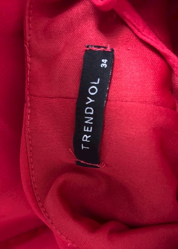 Sade Kırmızı V Yaka Volanlı Mini Elbise - Görsel 5