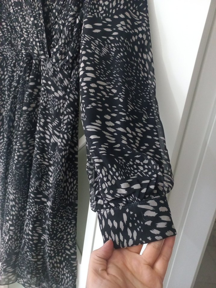 Desenli şifon Uzun Kollu - Görsel 5