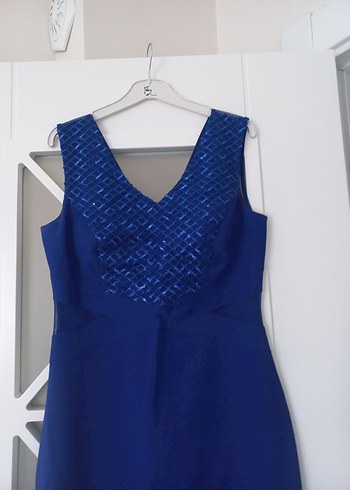 Klasik Lacivert Uzun Abiye Elbise - Görsel 2