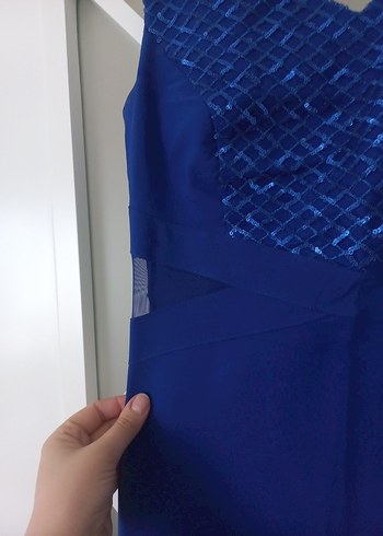 Klasik Lacivert Uzun Abiye Elbise - Görsel 4