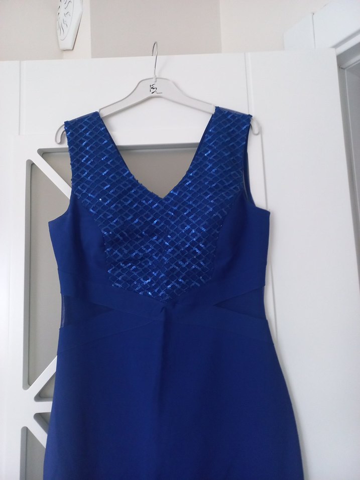 Klasik Lacivert Uzun Abiye Elbise - Görsel 2