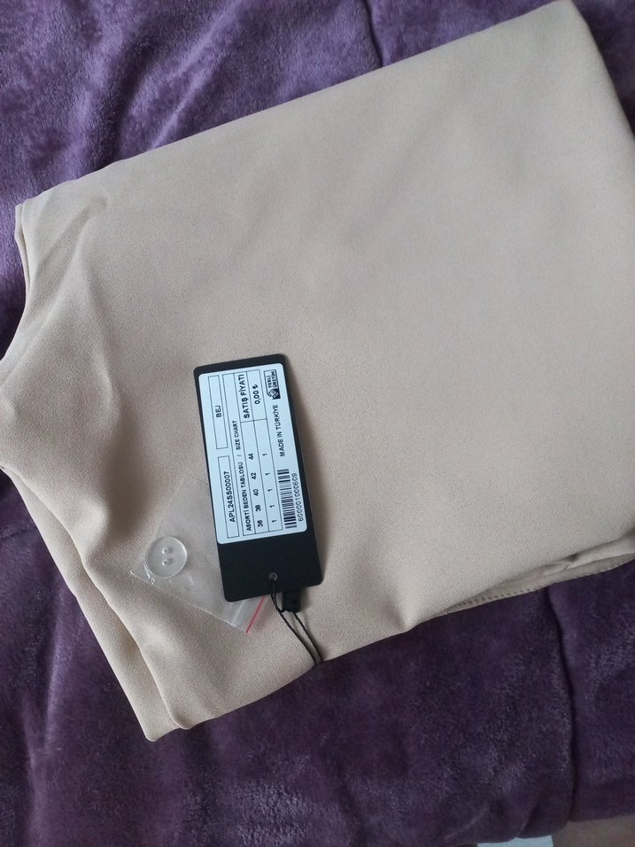 Bej Kadın Midi Kumaş Pantolon - Görsel 4