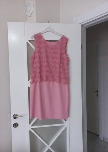 Pembe Fırfırlı Bohem Elbise - Görsel 2