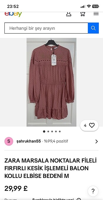 Zara Zara Orjinal Otantik Kısa Elbise