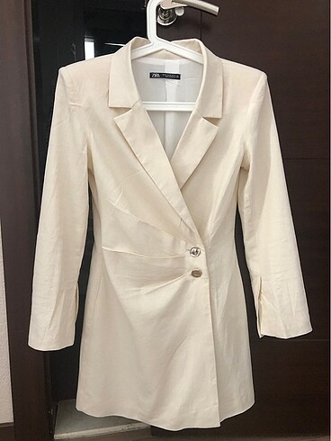 xs Beden Zara Keten Karışımlı Blazer Elbise