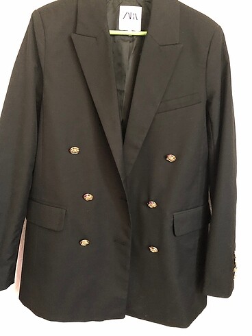 Zara Zara Kruvaze Sarı Düğmeli Blazer Ceket
