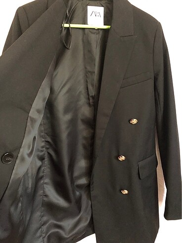 xs Beden siyah Renk Zara Kruvaze Sarı Düğmeli Blazer Ceket