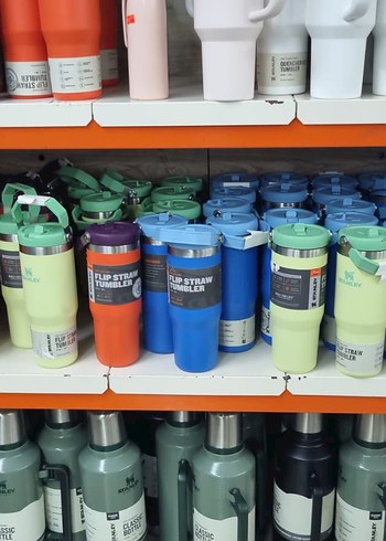 Renkli Kapaklı Pipetli Termos Bardaklar