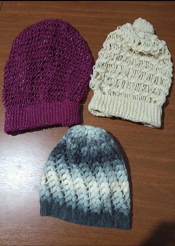 Kadın Örgü Bere, Ponponlu, Bohem Stil - Görsel 3