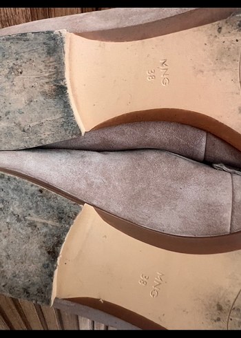 Mango Bej Süet Kadın Babet 38 - Görsel 6