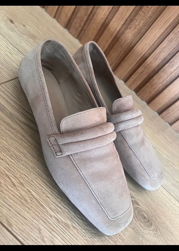 Mango Bej Süet Kadın Babet 38 - Görsel 5