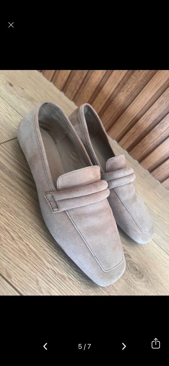 Mango Bej Süet Kadın Babet 38 - Görsel 5