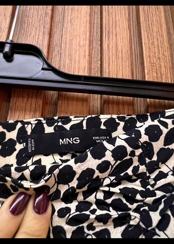 Mango - Çiçek Desenli yırtmaçlı midi etek M beden - Görsel 5