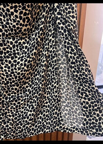 Mango - Çiçek Desenli yırtmaçlı midi etek M beden - Görsel 3