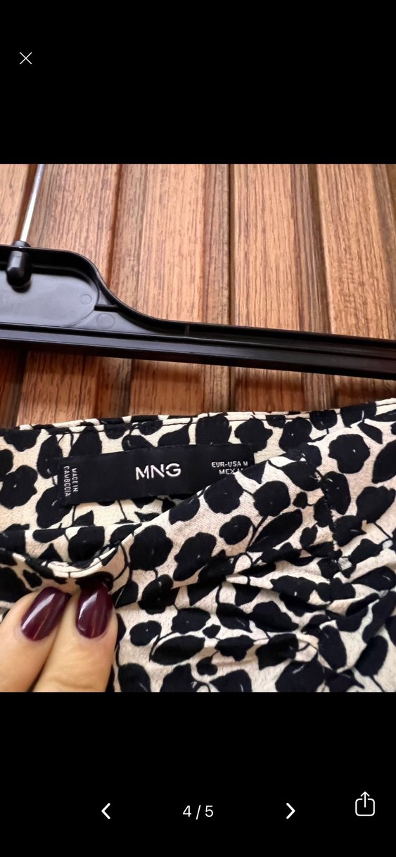 Mango - Çiçek Desenli yırtmaçlı midi etek M beden - Görsel 5