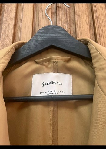 Stradivarius Camel Renk Salaş Midi Trençkot M beden - Görsel 6
