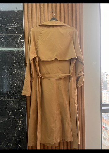 Stradivarius Camel Renk Salaş Midi Trençkot M beden - Görsel 4