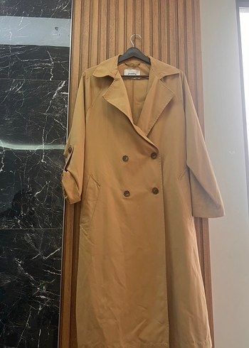 Stradivarius Camel Renk Salaş Midi Trençkot M beden - Görsel 3