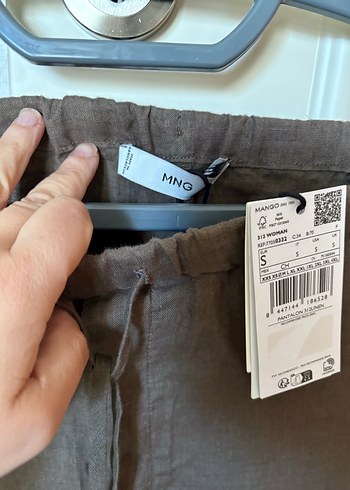 s Beden kahverengi Renk Bej Keten Salaş Kadın Pantolon