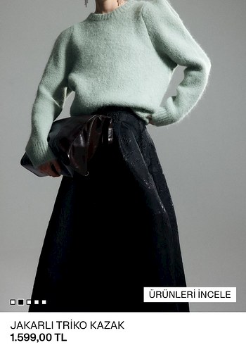 Jakarlı Triko Kadın Kazak - Görsel 2