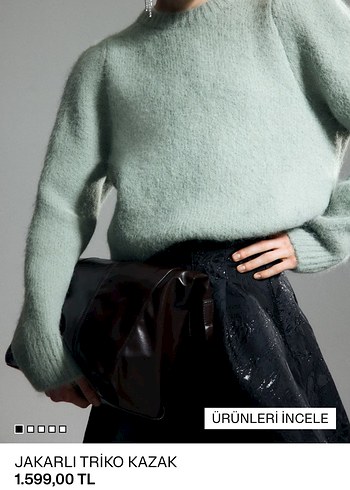 Jakarlı Triko Kadın Kazak - Görsel 3