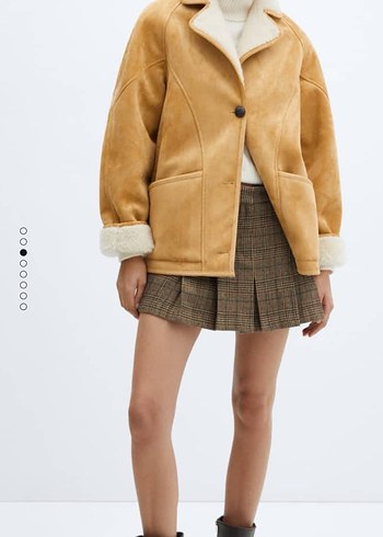 Bej Süet Kadın Kürklü Ceket - Görsel 2