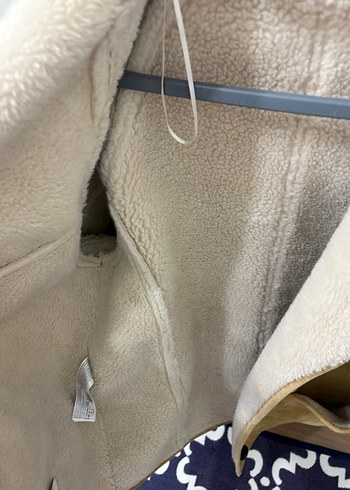 Bej Süet Kadın Kürklü Ceket - Görsel 6