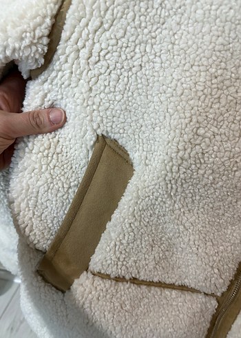 Beyaz Peluş Kadın Ceket - Görsel 8