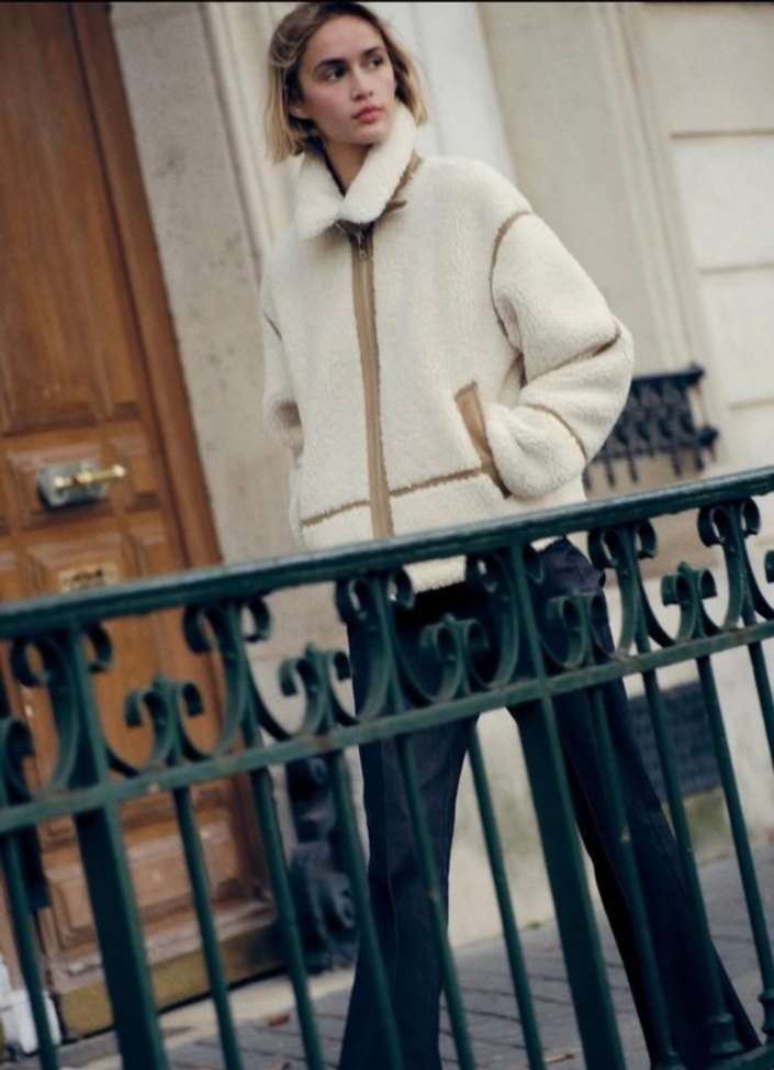 Beyaz Peluş Kadın Ceket - Görsel 3