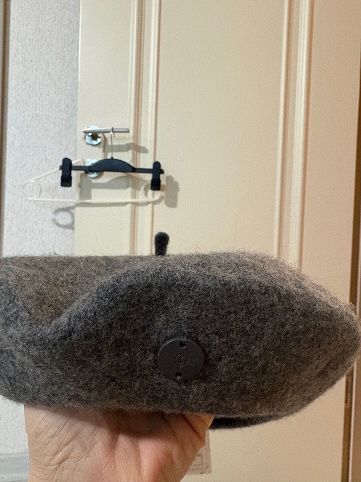 Gri Yün Kadın Şapka Velcro Detaylı - Görsel 3