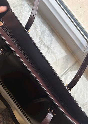 Kahverengi Deri Kadın Omuz Çantası - Görsel 4