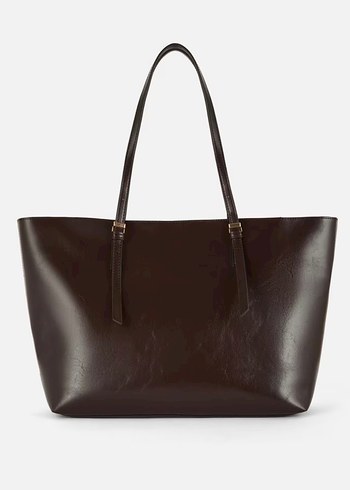 Kahverengi Deri Kadın Omuz Çantası - Görsel 2