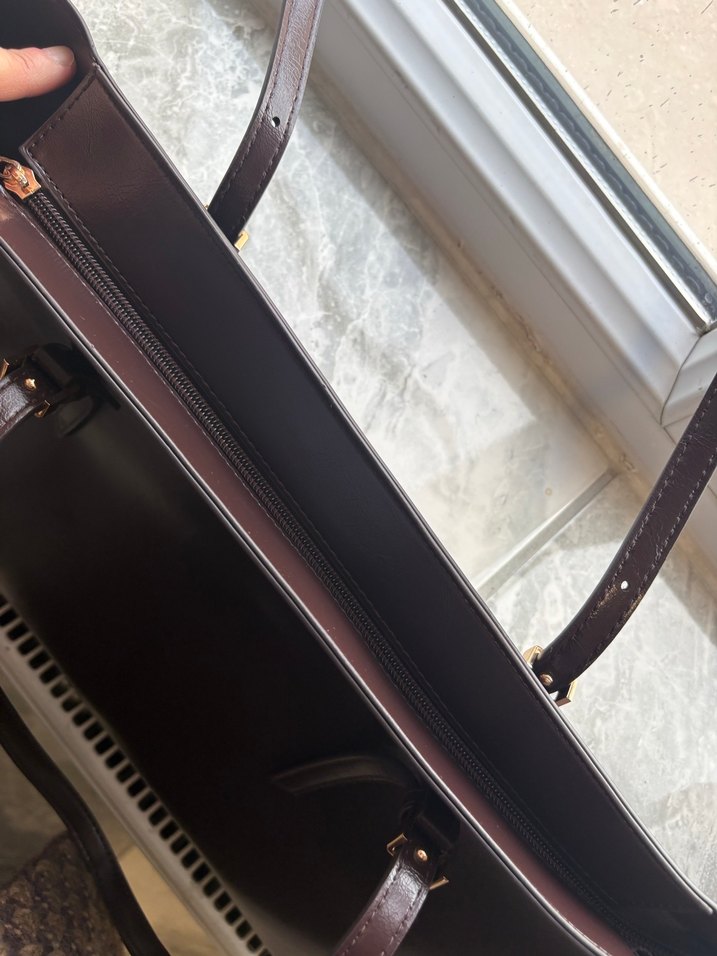 Kahverengi Deri Kadın Omuz Çantası - Görsel 4