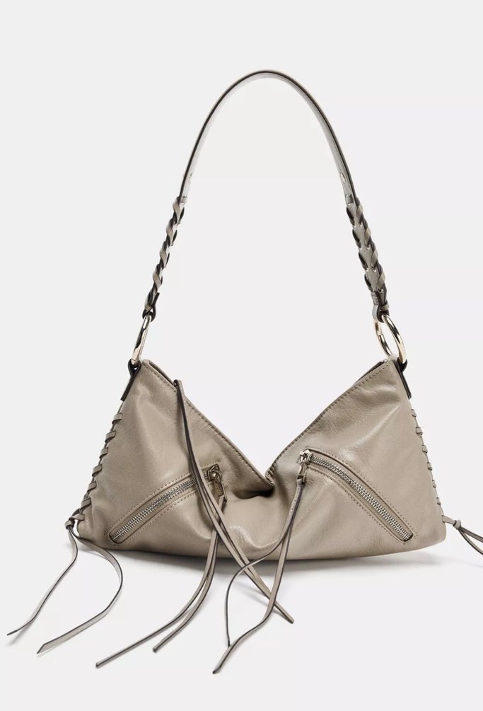 Bej Deri Kadın Omuz Çantası - Görsel 2